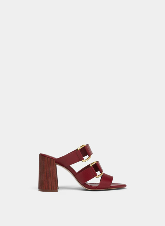 Burgundy sandals with straps