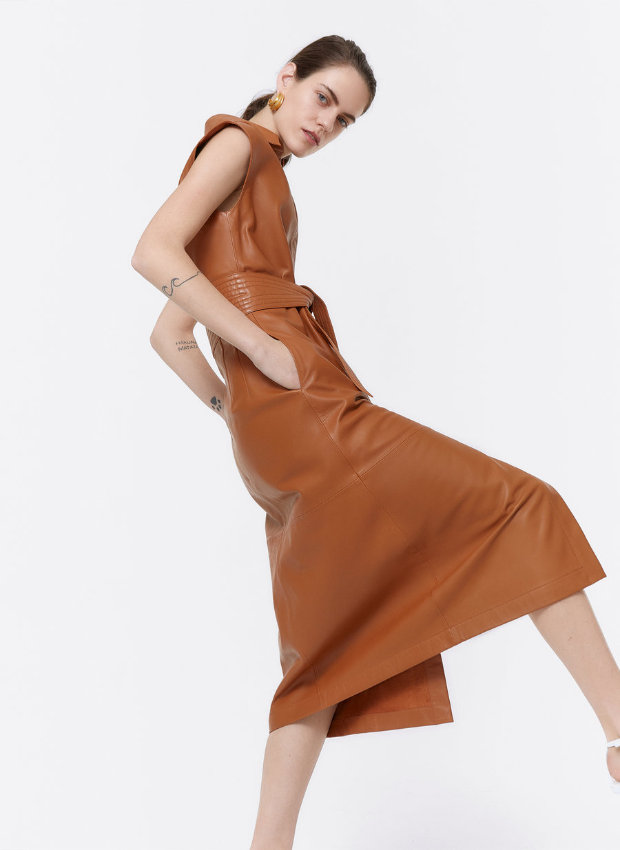 Our Selection Of The Best Winter Dresses Of 2020. Leather Belted Dress from Uterqüe
