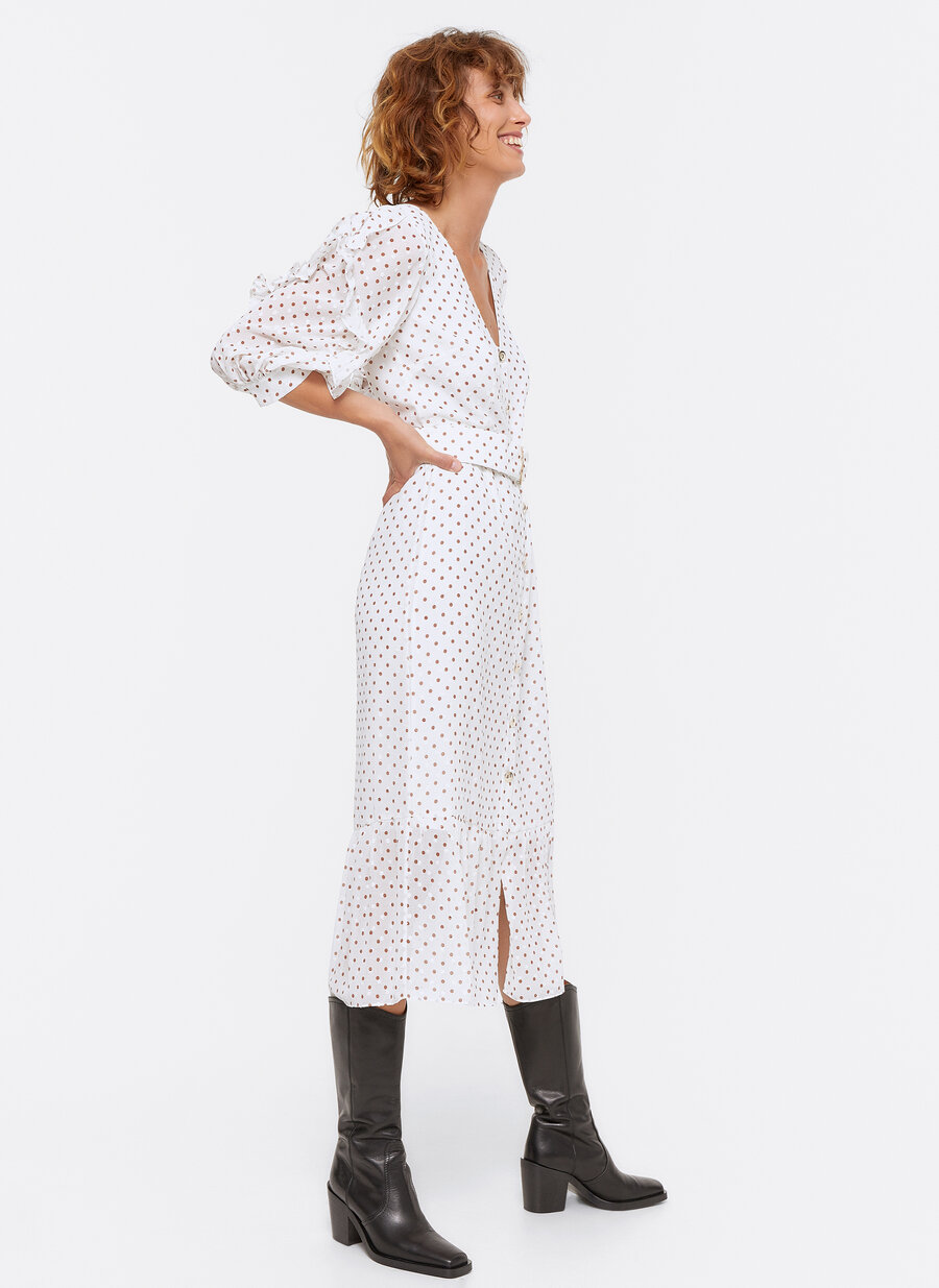 Our Selection Of The Best Winter Dresses Of 2020. Plumetis Dress with Polka Dots from Uterqüe