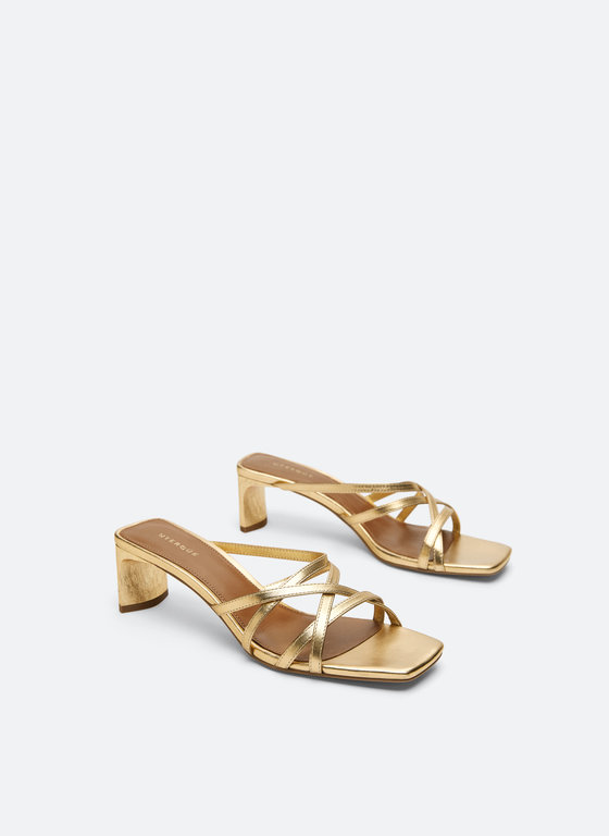 gold strappy sandals