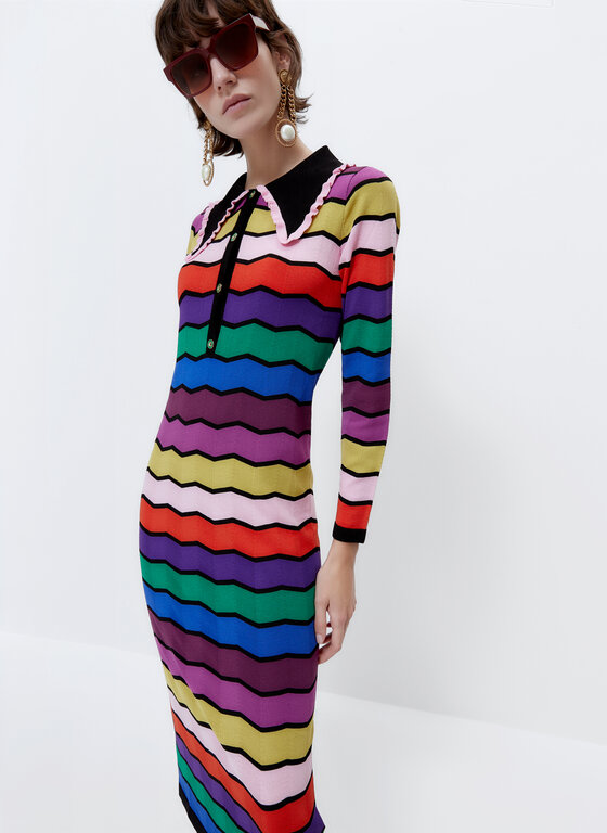 Zig zag knit dress - - Uterqüe Kazakhstan