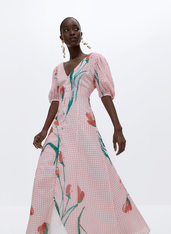فستان بلوميتي بطبعة مزهرة