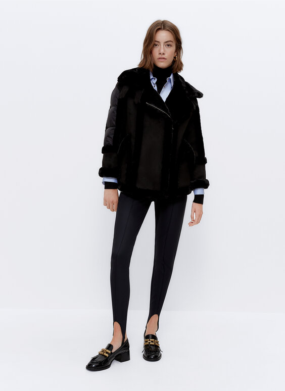 Contrast cropped parka