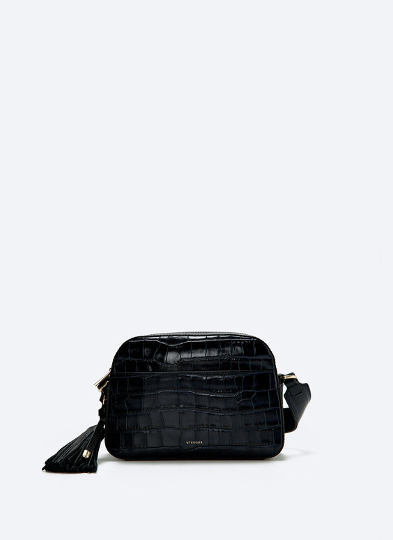 Leather bag with tassel