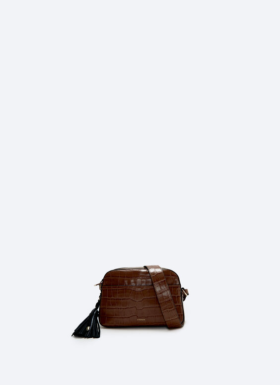 Leather bag with tassel