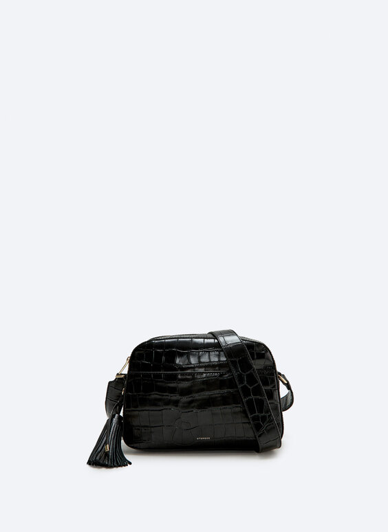 Kožená kabelka s XL strapcom