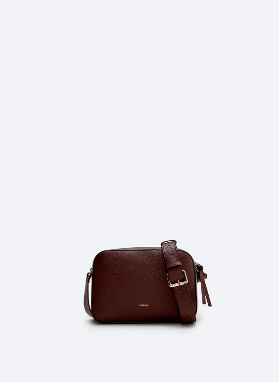 Leather crossbody bag with XL tassel