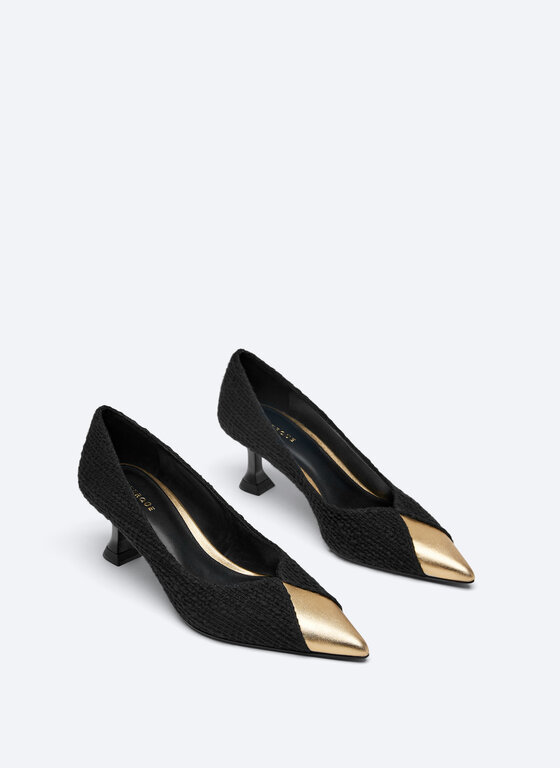 CONTRAST FABRIC COURT SHOEs