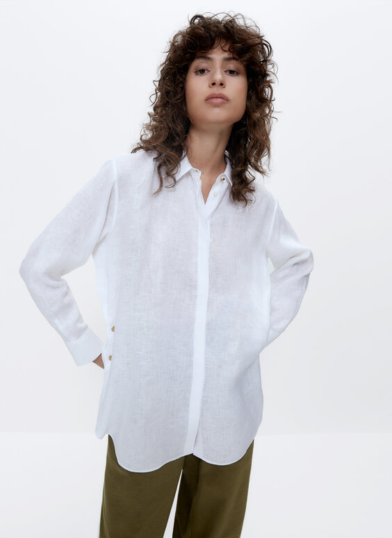 Linen shirt with snap buttons - Shirts - Collection - Uterqüe United ...