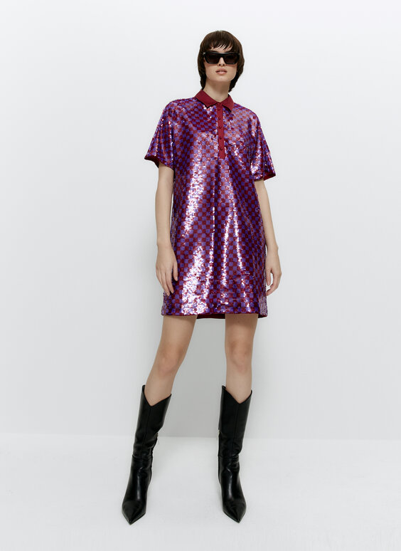 Sequinned polo dress