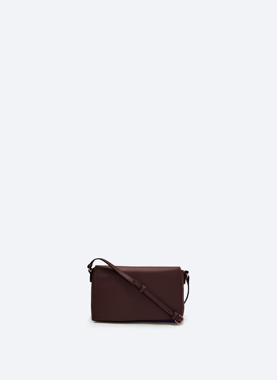 Leather crossbody bag with flap