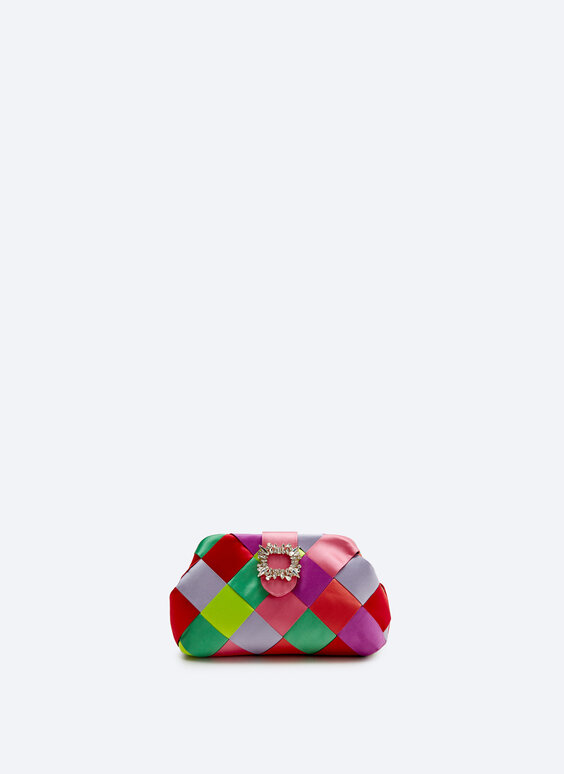Multicoloured woven handbag