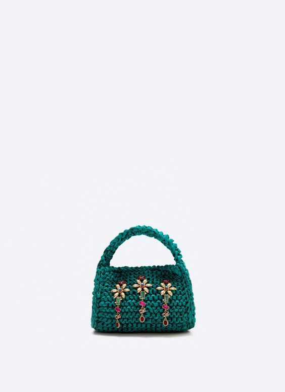 Embellished crochet bag