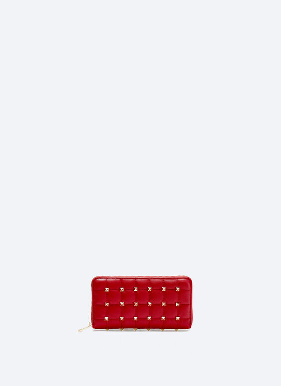 Large leather clutch with studs