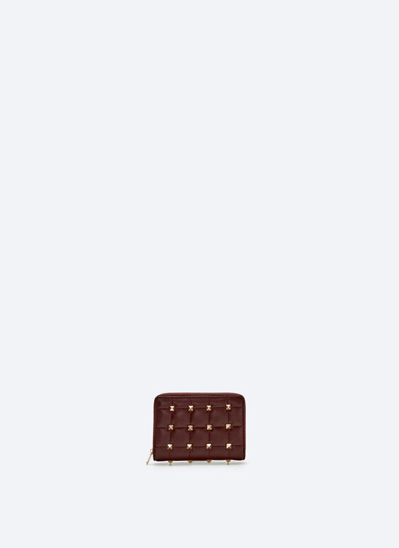 Medium leather clutch with studs